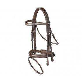 PRESTIGE ITALIA LAMPEDUSA HEADSTALL E119 WITH DOUBLE REINS - 1 in category: Snaffle bridles for horse riding