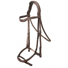 PRESTIGE ITALIA E129 SPORT FANCY STITCHING DOUBLE-DROP NOSEBAND HEADSTALL - 1 in category: Mexican bridles for horse riding
