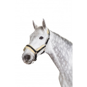 ESKADRON FAUXFUR HALFTER MIT KLAMMER SCHWARZ