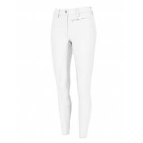 PIKEUR LUGANA STRETCH MCCROWN FRAUENREITHOSE MIT VOLLBESATZ WEISS