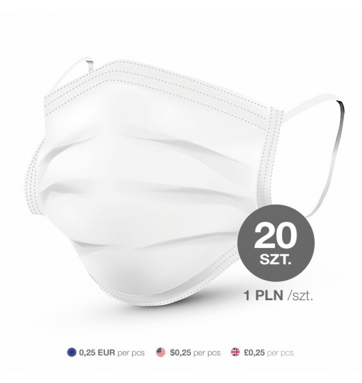 MEDICAL FACE MASK 3 LAYERS 20 PACK