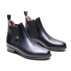 HIPPICA CLASSIC WINTER LEATHER JODHPUR RIDING BOOTS WITH FUR