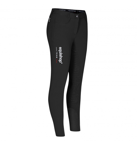 Equishop EQUISHOP TEAM WOMEN&rsquo;S EQUESTRIAN FULL GRIP BREECHES BLACK