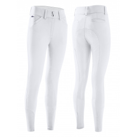 ANNA SCARPATI SAIX WOMEN'S EQUESTRIAN FULL GRIP HIGH WAIST BREECHES WHITE