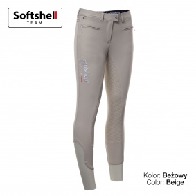 EQUISHOP TEAM NALA WOMEN'S SOFTSHELL FULL SILICONE GRIP BREECHES BEIGE