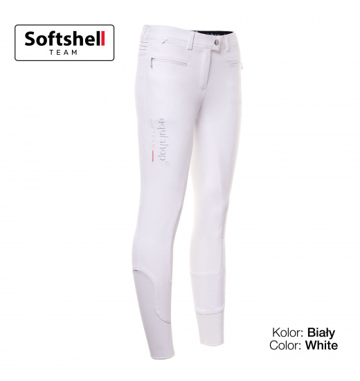 Equishop EQUISHOP TEAM NALA WOMEN'S SOFTSHELL FULL SILICONE GRIP BREECHES WHITE