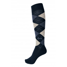 PIKEUR CHECKED DESIGN UNISEX REITSOCKEN WEISS
