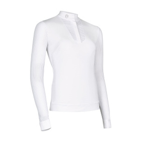 SAMSHIELD FAUSTINE WOMEN'S LONG SLEEVE RIDING COMPETITION SHIRT WHITE