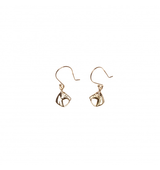 Rubin Royal RUBIN ROYAL GOLD PLATED 925 SILVER EQUESTRIAN EARRINGS HORSE HEADS