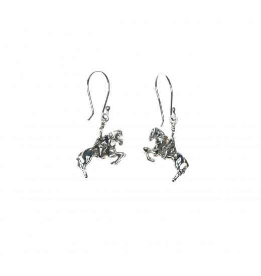 Rubin Royal RUBIN ROYAL 925 SILVER EQUESTRIAN EARRINGS HORSE AND RIDER