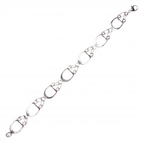 RUBIN ROYAL 925 SILVER EQUESTRIAN BRACELET WITH STIRRUPS