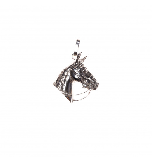 Rubin Royal RUBIN ROYAL 925 SILVER EQUESTRIAN NECKLACE PENDANT HORSE WITH BRIDLE