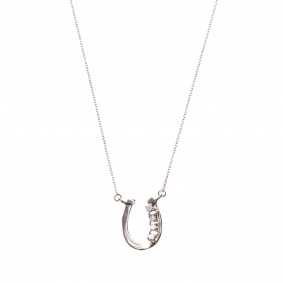 RUBIN ROYAL 925 SILVER EQUESTRIAN NECKLACE HORSESHOE WITH ZIRCONS
