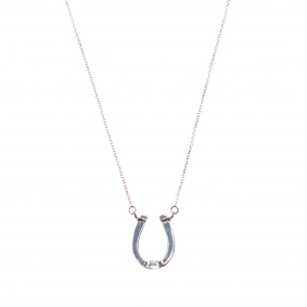 RUBIN ROYAL 925 SILVER EQUESTRIAN NECKLACE WITH HORSESHOE