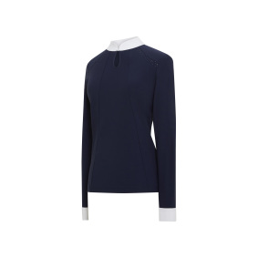 SAMSHIELD ELVIRA KOSZULA KONKURSOWA GRANATOWA JEŹDZIECKA Z DŁUGIM RĘKAWEM DAMSKA