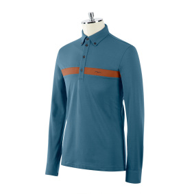 ANIMO ALLIN MEN'S LONG SLEEVE EQUESTRIAN POLO SHIRT NAVY