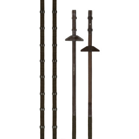 PRESTIGE ITALY E147 WEB REINS WITH 9 LOOPS FOR E141/E142/E143 BRIDLES BROWN