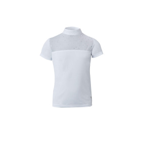 HORZE KAYA KIDS' EQUESTRIAN COMPETITION SHIRT BRILLIANT WHITE