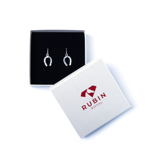 Rubin Royal RUBIN ROYAL 925 SILVER EQUESTRIAN DANGLE EARRINGS HORSESHOES