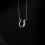 RUBIN ROYAL 925 SILVER EQUESTRIAN NECKLACE HORSESHOE WITH ZIRCONS
