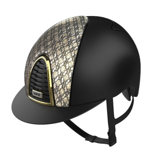KEP Italia KEP ITALIA CROMO 2.0 TEXTILE KASK JEŹDZIECKI CIRCUS GOLD CZARNY