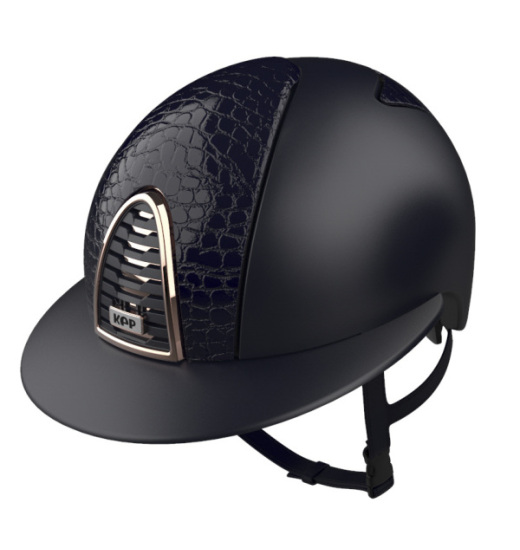 KEP Italia KEP ITALIA CROMO 2.0 LEATHER EQUESTRIAN HELMET COCCO NAVY