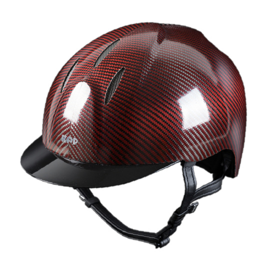 KEP Italia KEP ITALIA E-LIGHT SHINE EQUESTRIAN HELMET METAL BLACK VISOR RED