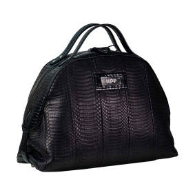 KEP ITALIA LEATHER EQUESTRIAN HELMET BAG SNAKE BLACK