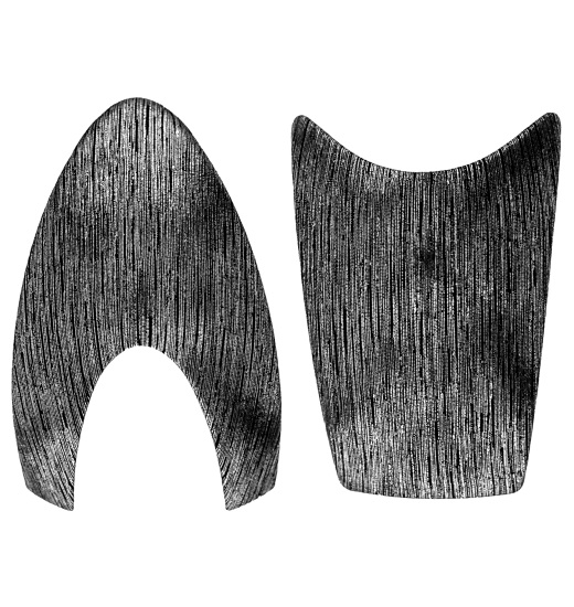 KEP Italia KEP ITALIA HELMET FRONT AND BACK INSERTS LEATHER LAMINATED SILVER