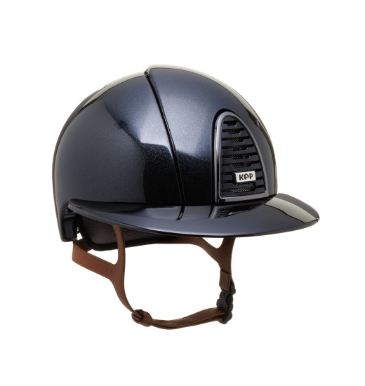 KEP Italia KEP ITALIA CROMO 2.0 DIAMOND EQUESTRIAN HELMET POLISH POLO VISOR/BEIGE CHIN/MIRROR FRAME/SILVER LOGO BLACK