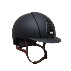 KEP ITALIA CROMO 2.0 TEXTILE KASK JEŹDZIECKI BORDEAUX CHIN/TEXTURIZED FRAME GRID SUBGRID/SILVER LOGO CZARNY