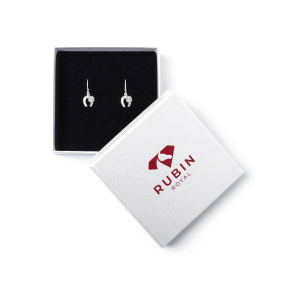 RUBIN ROYAL 925 SILVER EQUESTRIAN EARRINGS HORSESHOES WITH CLOVER