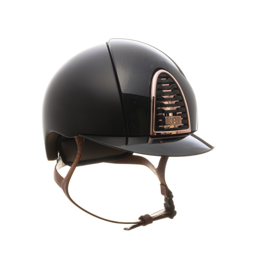 KEP Italia KEP ITALIA CROMO 2.0 TEXTILE EQUESTRIAN HELMET DIAMOND FRONT/POLISH VISOR/BEIGE CHIN/RG FRAME/POLISH GRID/ZIRCONS RG LOGO BLACK