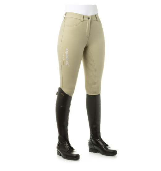 Equishop EQUISHOP TEAM WOMEN'S SOFTSHELL FULL SILICONE GRIP BREECHES BEIGE