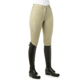 EQUISHOP TEAM WOMEN'S SOFTSHELL FULL SILICONE GRIP BREECHES BEIGE