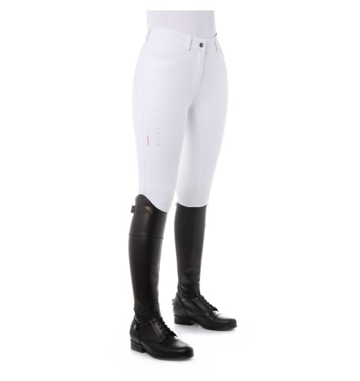 Equishop EQUISHOP TEAM WOMEN'S SOFTSHELL FULL SILICONE GRIP BREECHES WHITE