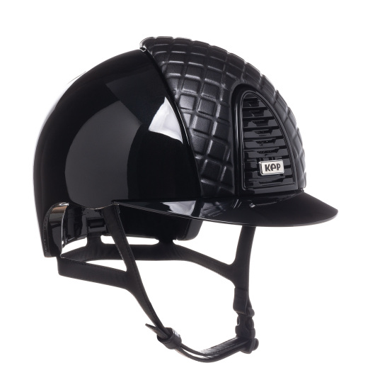 KEP Italia KEP ITALIA CROMO 2.0 POLISH KASK JEŹDZIECKI MILANO LEATHER FRONT/POLISH VISORS/MIRROR CROMO BUTTON/SLV SHINE LOGO CZARNY
