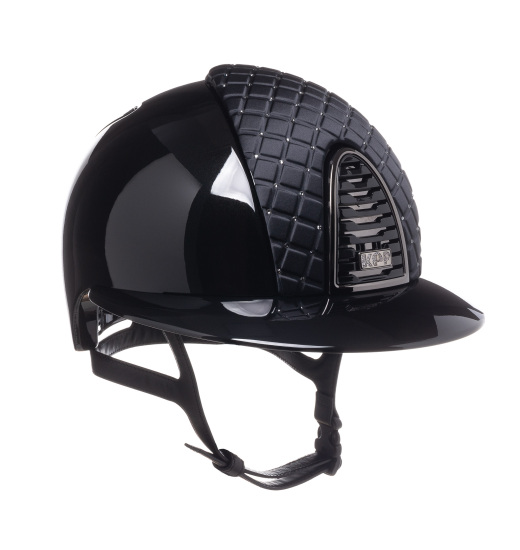 KEP Italia KEP ITALIA CROMO 2.0 POLISH HELMET MILANO SATIN WITH CRYSTALS SILVERNIGHT FRONT/ZIRC SILVER LOGO BLACK