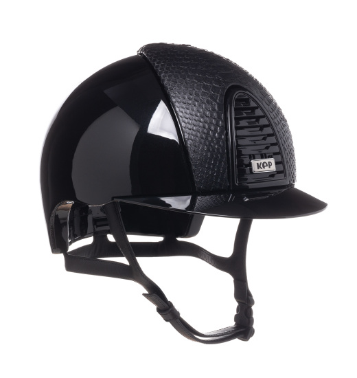 KEP Italia KEP ITALIA CROMO 2.0 POLISH KASK JEŹDZIECKI PYTHON MATT FRONT/POLISH VISORS FRAME/MIRROR CROMO BUTTON/SLV MATT LOGO CZARNY