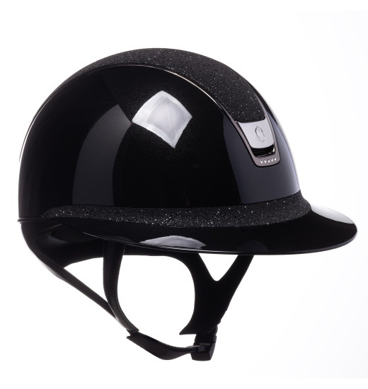 Samshield SAMSHIELD KASK MISS GLOSSY 2.0 / CRYSTAL FABRIC SWARO TOP FRONTAL / BLACK CHROME / 5 SWARO / CZARNY