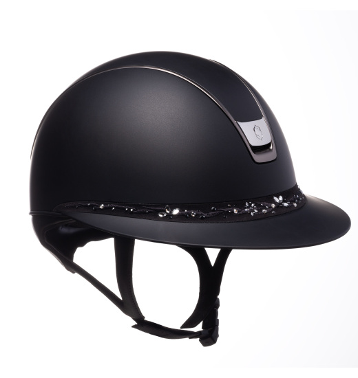 Samshield SAMSHIELD MISS SHIELD 2.0/FLOWER SWARO JEWELRY FRONT/CHROME/TITANIUM TRIM/ BLACK HELMET