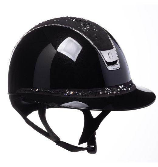 Samshield SAMSHIELD MISS GLOSSY 2.0/FLOWER SWARO JEWELRY TOP FRONTAL/300 SWARO/ BLACK HELMET
