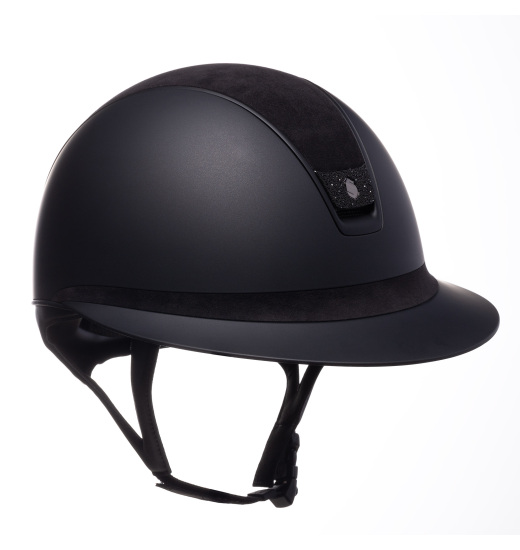 Samshield SAMSHIELD MISS SHIELD 2.0 / ALCANTARA TOP FRONTAL / CRYSTAL FB BLASON / MAT BLK TRIM / BLACK HELMET