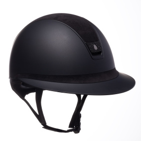 SAMSHIELD MISS SHIELD 2.0 / ALCANTARA TOP FRONTAL / CRYSTAL FB BLASON / MAT BLK TRIM / BLACK HELMET