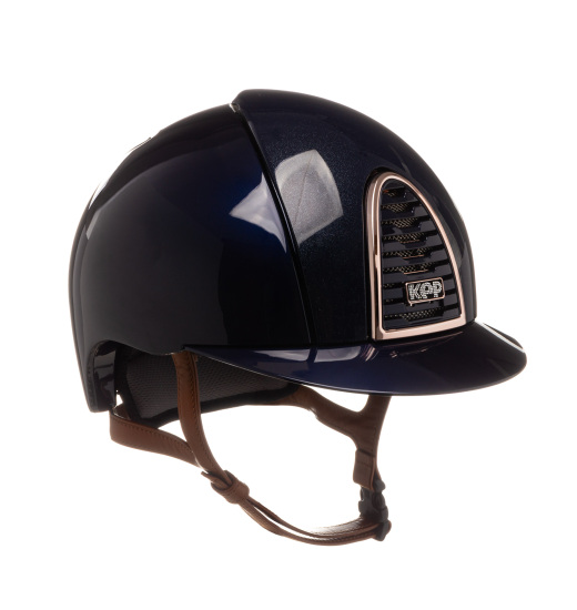KEP Italia KEP ITALIA CROMO 2.0 POLISH KASK JEŹDZIECKI DIAMOND FRONT/POLISH VISOR/BEIGE CHIN/RG FRAME/CRISTALLI ON SUEDE LOGO GRANATOWY