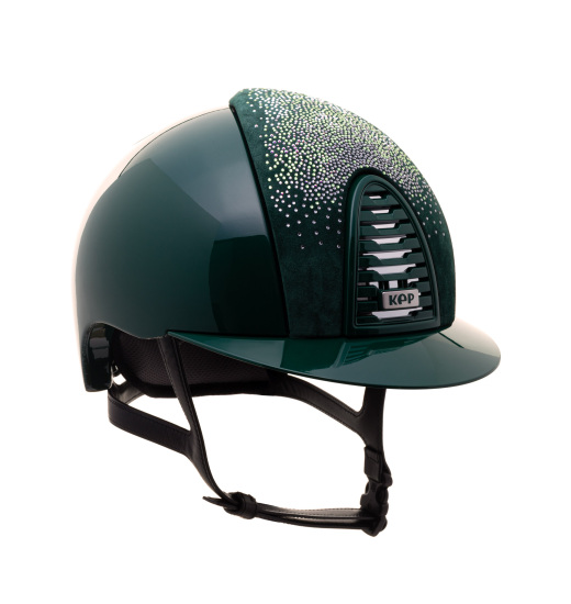 KEP Italia KEP ITALIA CROMO 2.0 POLISH HELMET SUEDE GREEN NUANCED SILV/BLACK STRAP/METAL GREEN LOGO GREEN