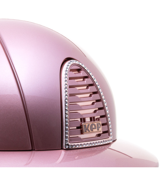 KEP Italia KEP ITALIA CROMO 2.0 DIAMOND HELMET POLO VISOR/BEIGE CHIN/CRYST MIRROR RG FRAME/ZIRCONI RG LOGO PINK