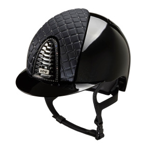 KEP ITALIA CROMO 2.0 POLISH METAL KASK JEŹDZIECKI MILANO SWAROVSKI CZARNY