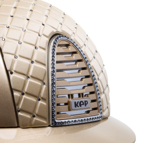 KEP ITALIA CROMO 2.0 METAL KASK JEŹDZIECKI MILANO SWAROVSKI BEŻOWY