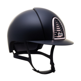 KEP ITALIA CROMO 2.0 TEXTILE KASK JEŹDZIECKI MIRROR ROSEGOLD FRAME SUBGRID BUTTON/SILVER MATT LOGO CZARNY